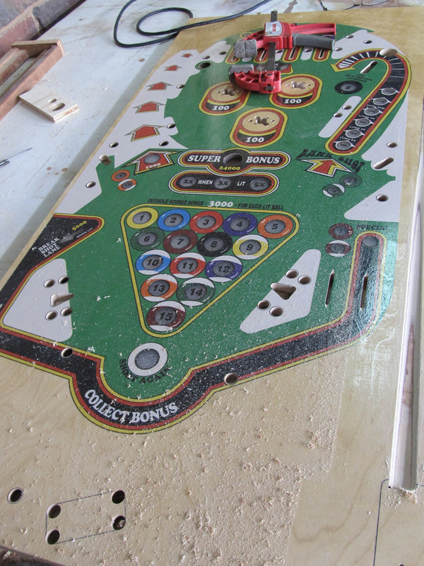 Eight Ball Playfield during manufacturing